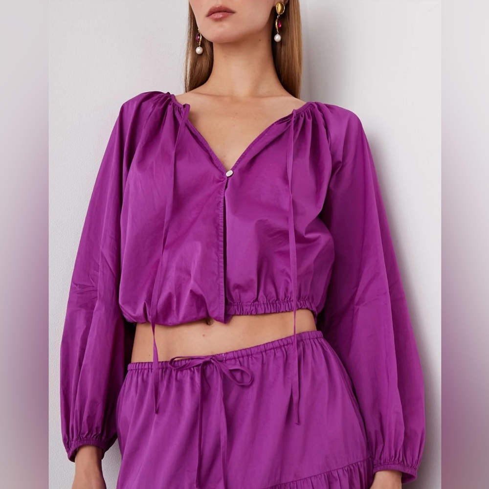 NWT Rails Katia Blouse Top in Berry Size Medium - Retail $168 - Picture 2 of 9